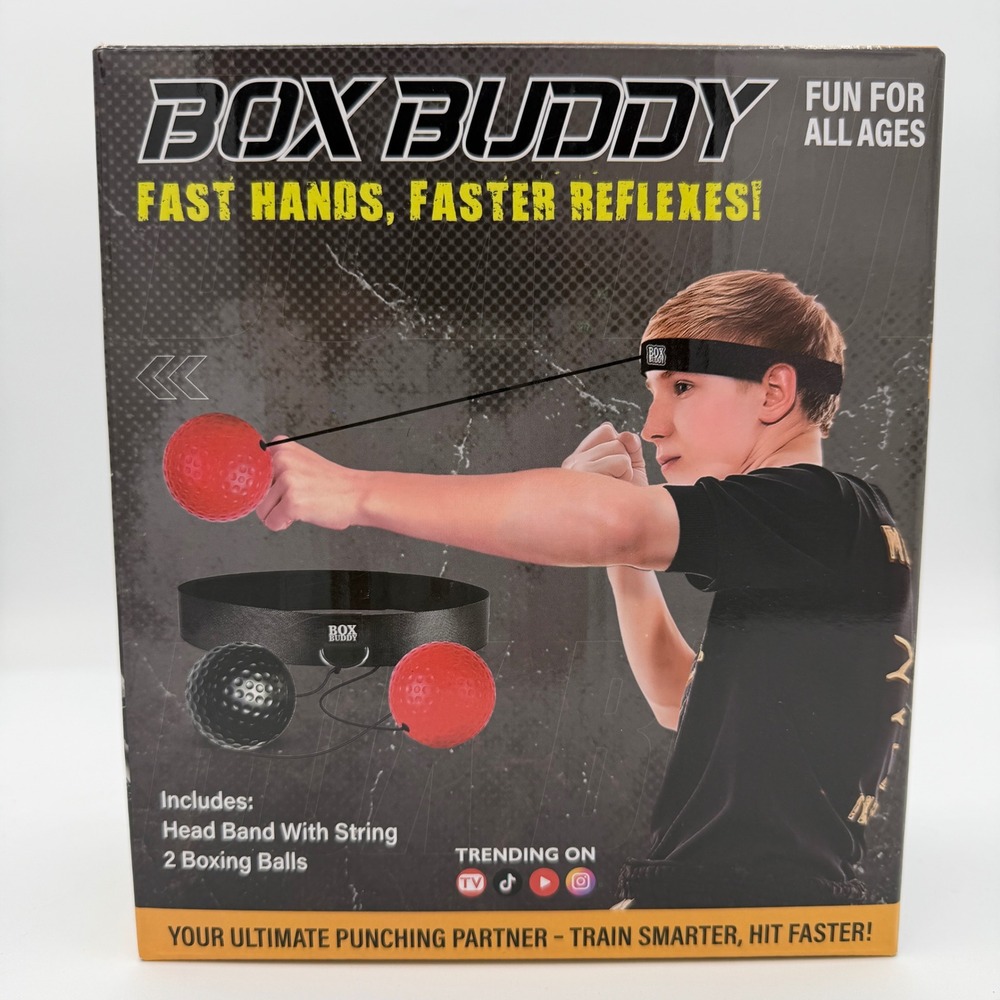 Box Buddy Boxing Reflex Ball Set Adjustable Headband Fast Hands Training Kit NEW